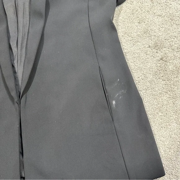 Chico’s Women’s Ruched Sleeve Blazer Open Front Lined Office in Black 2/US 12 - Picture 12 of 14